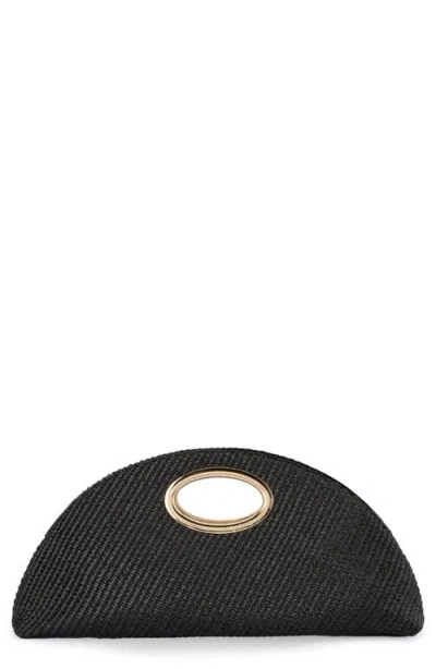 Olga Berg Geena Straw Clutch In Blue