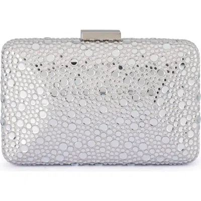 Olga Berg Harriet Crystal Frame Clutch In Silver