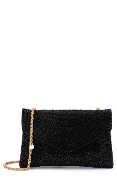 Olga Berg Hattie Crystal Shoulder Bag In Black
