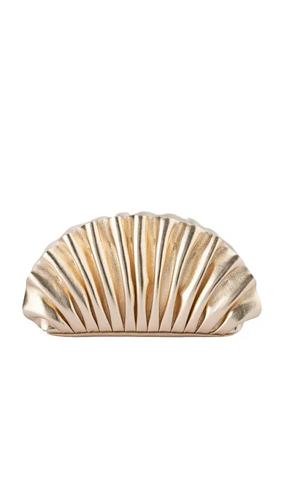 Olga Berg Hollie Pleated Clutch In Gold