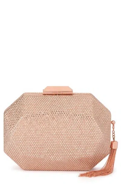 Olga Berg Hotfix Tassel Structured Clutch In Purple