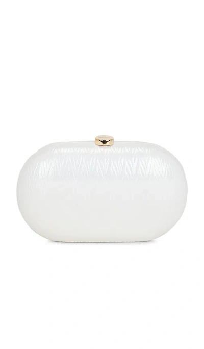 Olga Berg Izza Oval Clutch In White