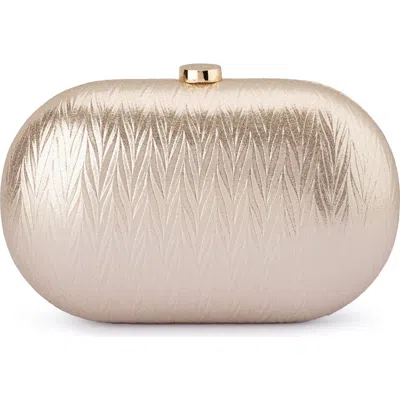 Olga Berg Izza Oval Frame Clutch In Gold