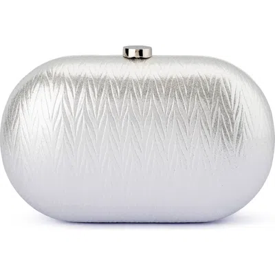 Olga Berg Izza Oval Frame Clutch In Silver