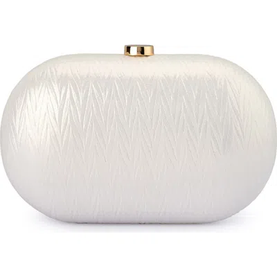 Olga Berg Izza Oval Frame Clutch In White