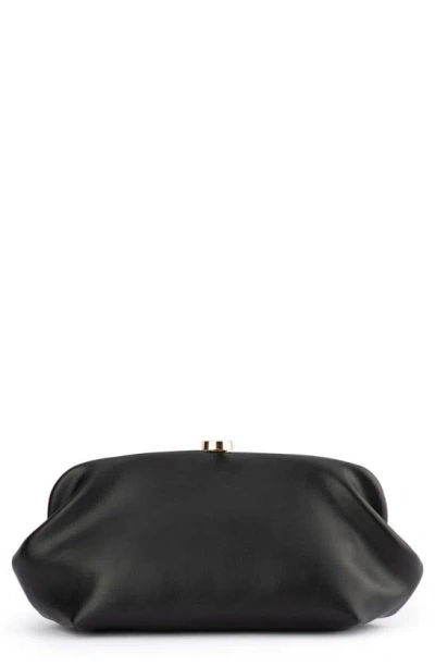 Olga Berg Josefina Faux Leather Frame Clutch In Black