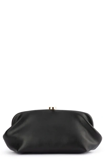 Olga Berg Josefina Framed Faux Leather Clutch In Black