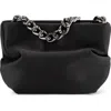Olga Berg Jule Satin Top Handle Bag In Black