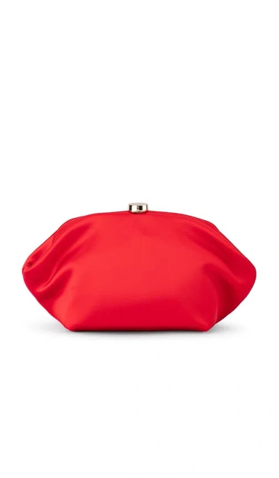 Olga Berg Karina Satin Clutch In Red