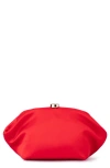 Olga Berg Karina Satin Clutch In Red