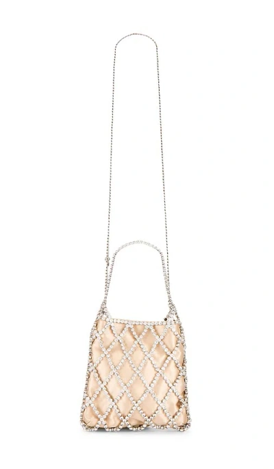 Olga Berg Kit Crystal Cage Bag In Gray