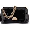 Olga Berg Lily Sequin Shoulder Bag In Black