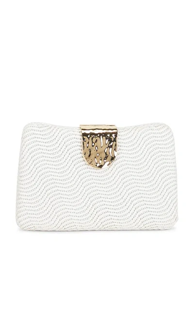 Olga Berg Lindy Woven Clutch In White