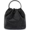 Olga Berg Mabel Crystal Top Handle Clutch In Black