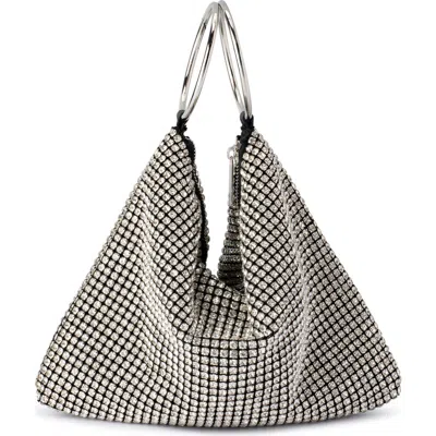 Olga Berg Margot Crystal Convertible Shoulder Bag In Silver