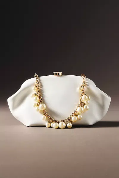 Olga Berg Marina Pearl Clutch In White