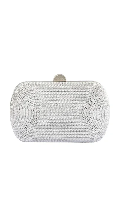 Olga Berg Martina Coiled Rope Clutch In Silver