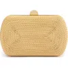 Olga Berg Martina Rope Clutch In Gold
