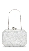 Olga Berg Mateo Metallic Clutch In Silver