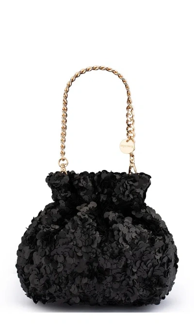 Olga Berg Mattie Sequin Pouch In Black