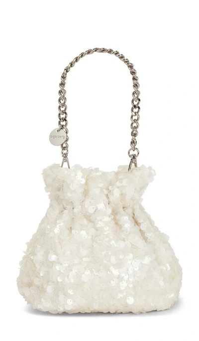 Olga Berg Mattie Sequin Pouch In White