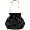 Olga Berg Mattie Sequin Top Handle Bag In Black