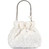 Olga Berg Mattie Sequin Top Handle Bag In White
