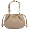 Olga Berg Mavis Faux Leather Top Handle Bag In Brown