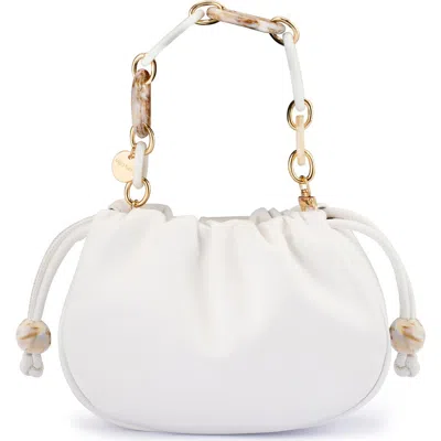 Olga Berg Mavis Faux Leather Top Handle Bag In White