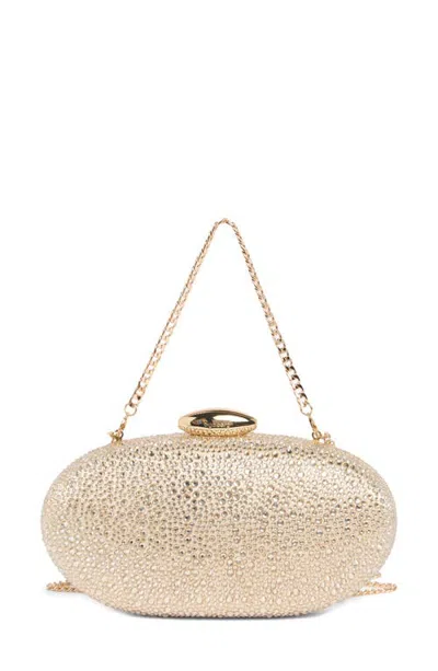 Olga Berg Meyer Crystal Oval Clutch In Gold