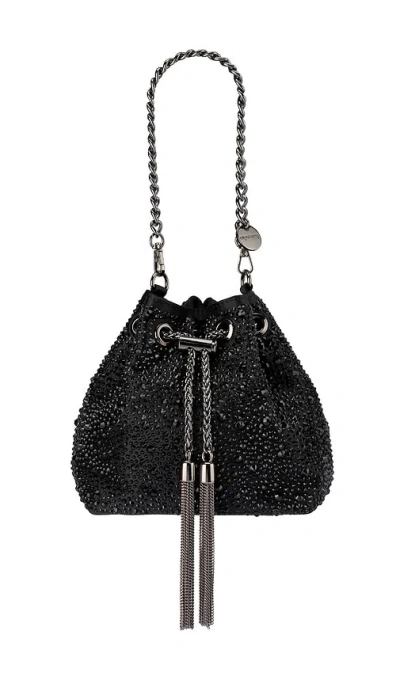 Olga Berg Mika Crystal Pouch In Black