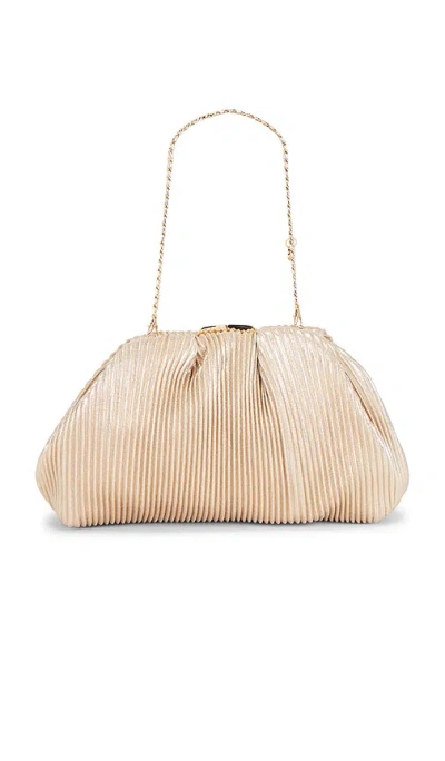 Olga Berg Naomi Pleated Clutch In Gold