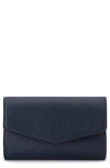 Olga Berg Nic Faux Leather Clutch In Blue