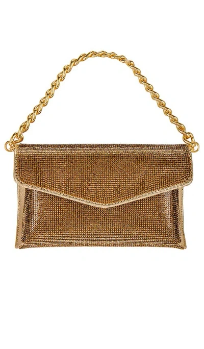 Olga Berg Nico Crystal Clutch In Metallic Gold