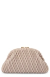 Olga Berg Paige Textured Faux Leather Frame Clutch In Pink