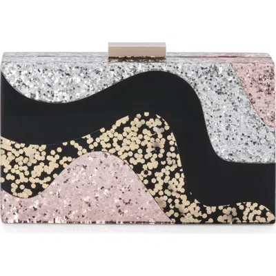 Olga Berg Paris Wavy Acrylic Frame Clutch