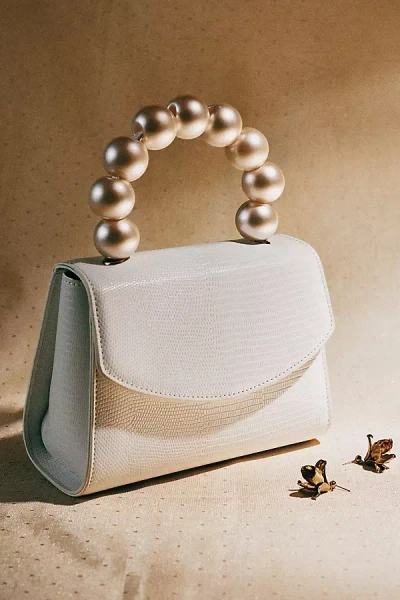 Olga Berg Peta Pearl Handle Bag In White
