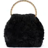 Olga Berg Phillipa Faux Fur Top Handle Bag In Black