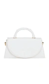 Olga Berg Phoebe Bamboo Handle Bag In White