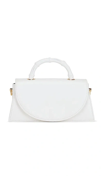 Olga Berg Phoebe Bamboo Handle Bag In White