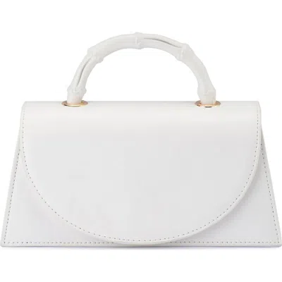 Olga Berg Phoebe Faux Leather Top Handle Bag In White