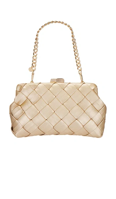 Olga Berg Quinn Woven Clutch In Gold