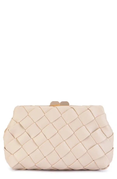 Olga Berg Quinn Woven Clutch In Brown