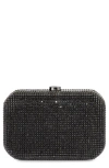 Olga Berg Rae Crystal Frame Clutch In Black