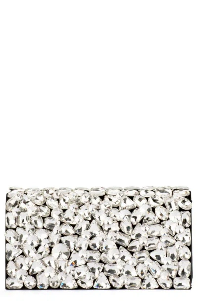 Olga Berg Renata Crystal Encrusted Clutch In Black