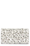 Olga Berg Renata Crystal Encrusted Clutch In Silver