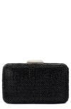 Olga Berg Ronny Crystal Mesh Frame Clutch In Black