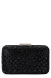 Olga Berg Ronny Crystal Mesh Frame Clutch In Black