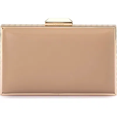 Olga Berg Sammi Crystal Frame Clutch In Brown