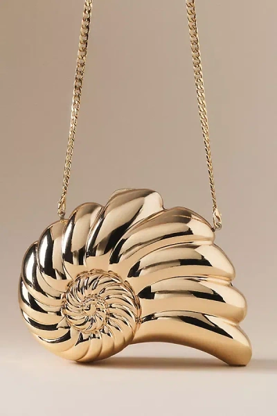 Olga Berg Shella Hardcase Clutch In Gold